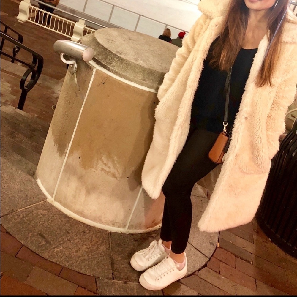 Over  sized white teddy coat